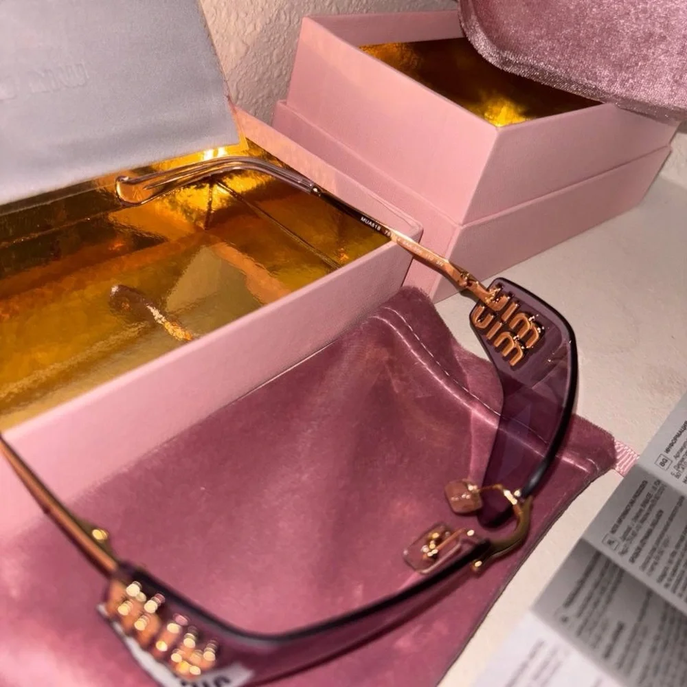 Miu Miu Pink and Gold Sunglasses - Picture 4 of 4